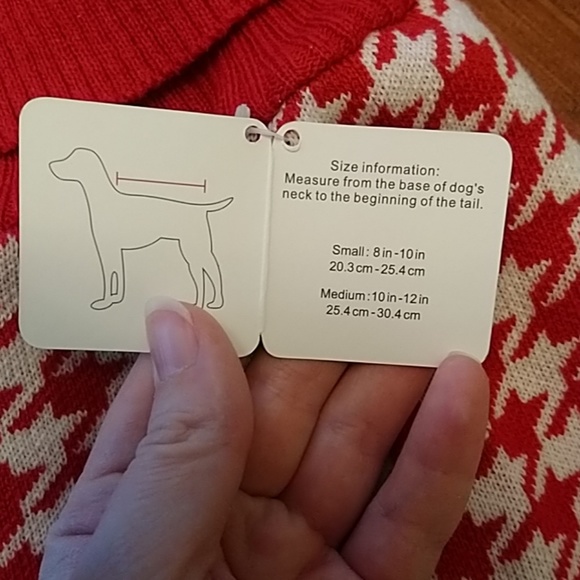NWT Pet Sweater - red and white houndstooth - Picture 4 of 4